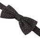 Gray Polka Dot 100% Silk Neck Papillon Tie