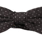 Gray Polka Dot 100% Silk Neck Papillon Tie