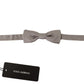 Silver 100% Silk Slim Adjustable Neck Papillon Tie