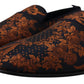 Blue Rust Floral Slippers Loafers Shoes