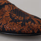 Blue Rust Floral Slippers Loafers Shoes