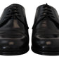 Elegant Black Leather Derby Shoes