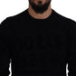 Elegant Black Logo Wool Sweater