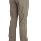 Beige Straight Fit Cotton Jeans for Men