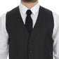 Elegant Gray Wool Formal Vest