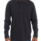 Sleek Gray Casual Cotton Shirt