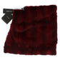 Luxurious Bordeaux Fur Hooded Scarf Wrap