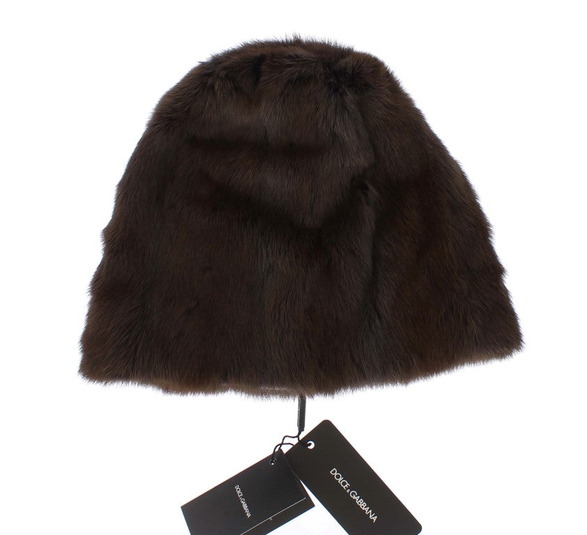 Luxurious Brown Weasel Fur Beanie