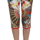 Multicolor Majolica Silk Capri Pants