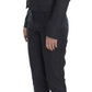 Chic Gray Cotton Blend Pantsuit Ensemble