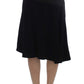 Chic Black and Blue Cotton Blend Skirt