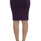 Elegant Purple Pencil Skirt