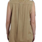 Beige Sleeveless Cotton Blouse