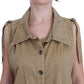 Beige Sleeveless Cotton Blouse