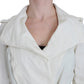 Elegant White Wrap Trench Jacket