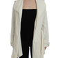 Elegant White Wrap Trench Jacket