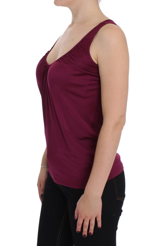 Elegant Purple Rayon Cami Blouse