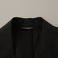 Elegant Taormina Black Cotton Blazer