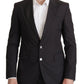 Elegant Taormina Black Cotton Blazer