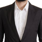 Elegant Taormina Black Cotton Blazer