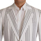 Elegant Striped Cotton Blend Blazer