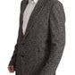 Exquisite Gray Herringbone Blazer Jacket