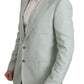 Elegant Mint Green Silk-Cashmere Blazer