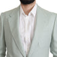 Elegant Mint Green Silk-Cashmere Blazer