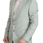 Elegant Mint Green Silk-Cashmere Blazer