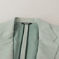 Elegant Mint Green Silk-Cashmere Blazer