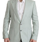 Elegant Mint Green Silk-Cashmere Blazer