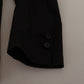 Elegant Black Cotton-Wool Blend Blazer Jacket