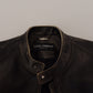 Black Leather Zipper Biker Coat Jacket