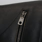 Black Leather Zipper Biker Coat Jacket