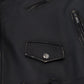 Black Leather Biker Coat Zipper Jacket