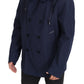 Elegant Double-Breasted Blue Parka Jacket