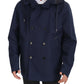 Elegant Double-Breasted Blue Parka Jacket