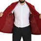 Elegant Red Double Breasted Wool Jacket