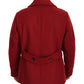 Elegant Red Double Breasted Wool Jacket