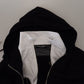 Elegant Black Bomber Jacket with Hood