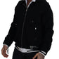 Elegant Black Bomber Jacket with Hood