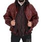 Elegant Bordeaux Full Zip Hooded Jacket