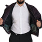 Purple Nylon Collared Biker Coat Jacket
