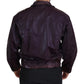 Purple Nylon Collared Biker Coat Jacket