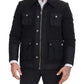 Elegant Full Zip Black Wool Blend Jacket