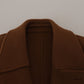 Elegant Double Breasted Brown Jacket