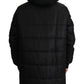 Elegant Black Hooded Parka Winter Jacket