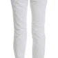 Chic Slim Fit White Cotton Jeans