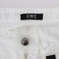 Chic Slim Fit White Cotton Jeans