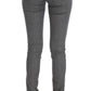 Chic Gray Slim-Fit Designer Jeans